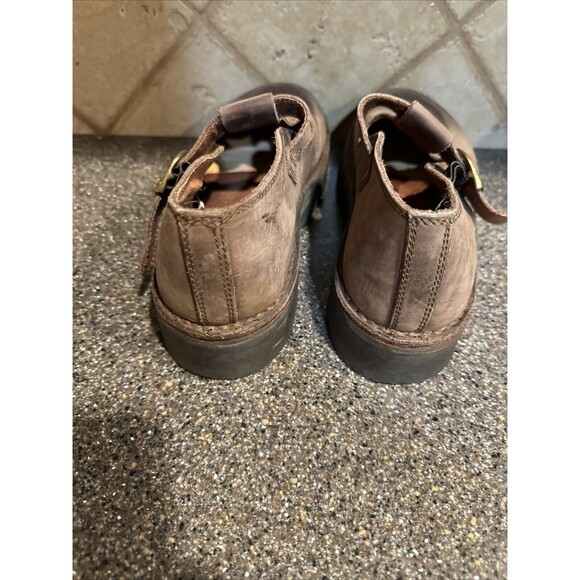 Bronx Dukmans Chunky Heel Mary Jane  Brown Leather Shoes 90s Y2k Vintage Sz 10 - Picture 8 of 9